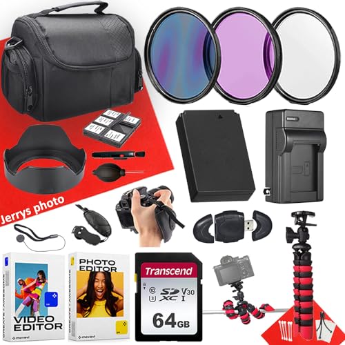 49mm Accessory Bundle for Canon EOS: M100, M200, M50 Mark II, M10, M, M50 + 64GB Transcend SD Memory Card + Battery + Battery Charger + Filters + Spider Tripod + More (18pc Bundle)