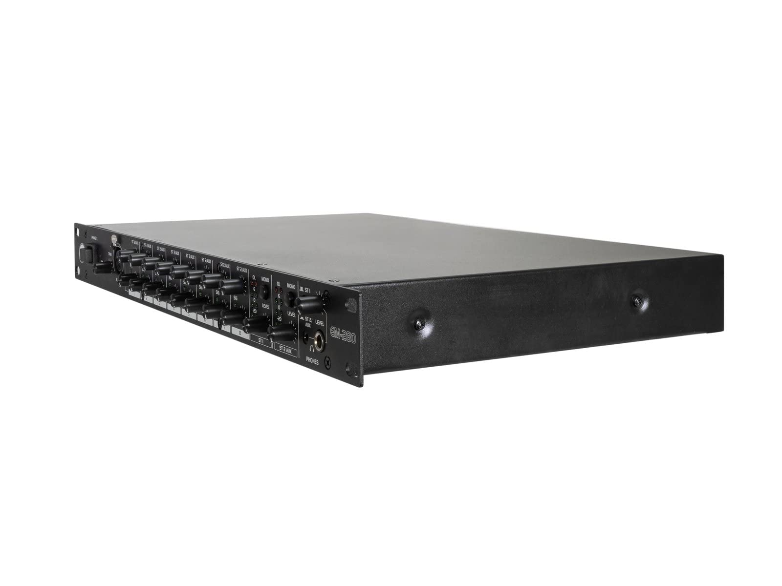 OMNITRONIC EM-280 Entertainment-Mixer | 8-Kanal-Stereo-Mischpult mit 2 regelbaren Zonen-Ausgängen, 19"