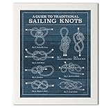 Gango Home Decor Coastal Vintage Sailing Knots I by Mary Urban (Ready to Hang); One 12x16in White Framed Print