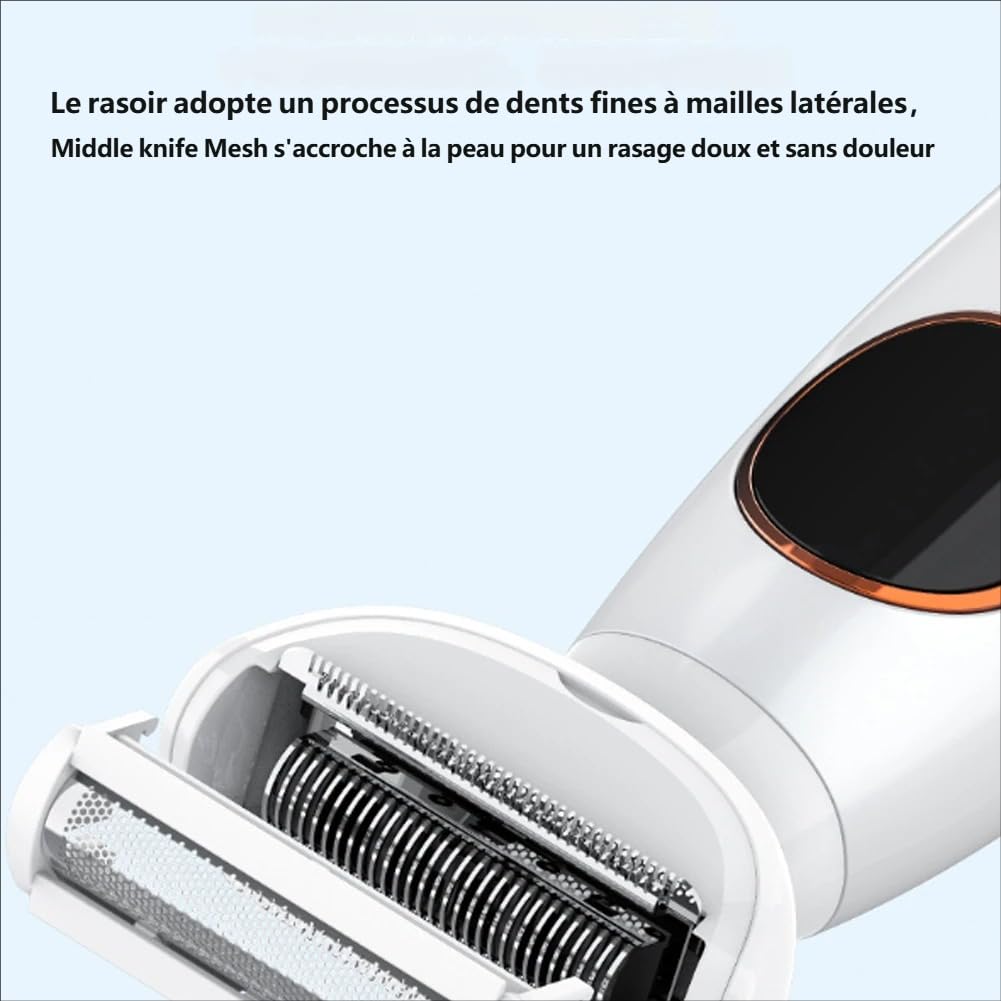 Rasoir Femme 5 En 1 Multifonction,Rasoir Femme 5 En 1 Avec Gant,Wet&Dry Rasoir Femme Electrique, Tondeuse Bikini 5en1 Étanche Ipx7, Pour Bikini, Aisselles, Jambes, Nez