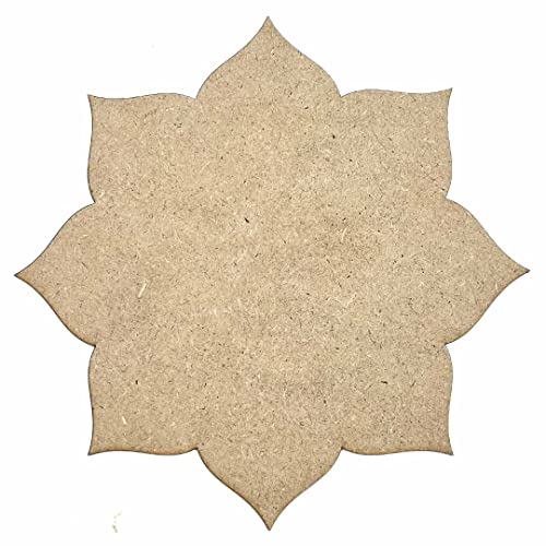 Image of Adikala MDF Om & Lotus Cutout Design with Base | Art Decor | Showpieces for Home Decor | Office | Wall Hanging Decoration Items 8.INCH-Set of 12