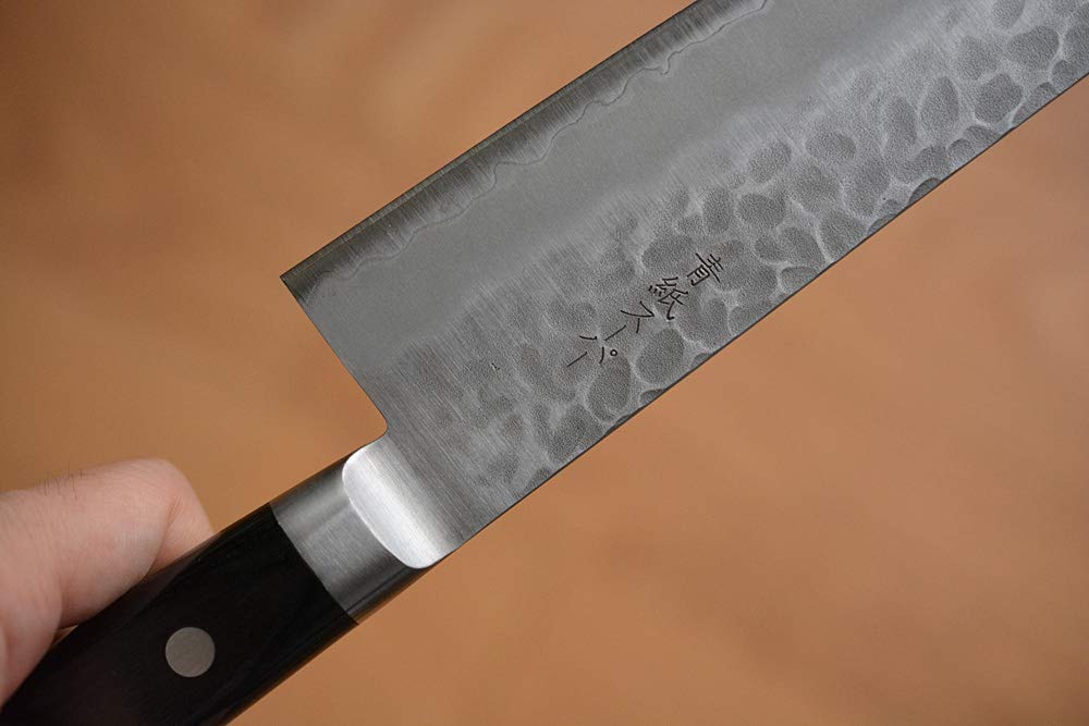 Amazon｜禅鳳作 青紙スーパー鋼 槌目 日本製 三徳包丁 180mm｜三徳包丁