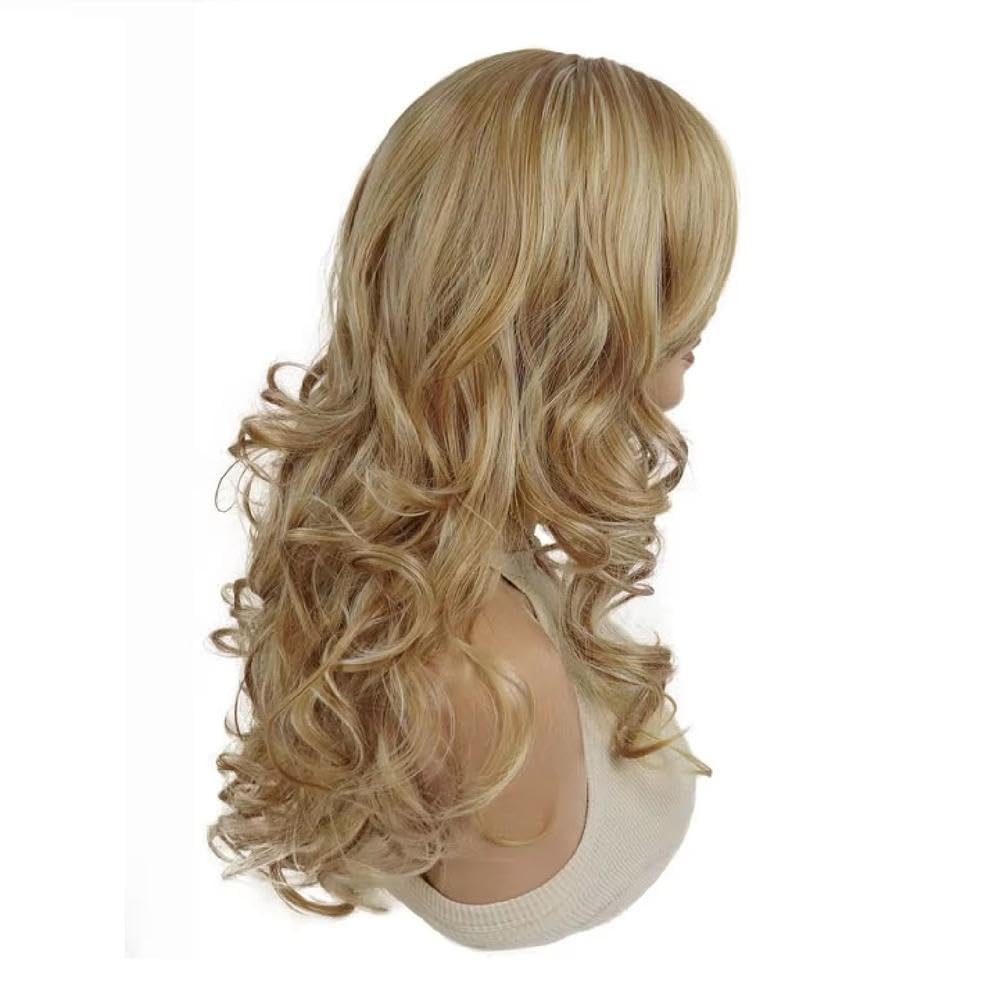 Haarpflege Lange Gemischte Blonde Haare 50,8 Cm Lockige Blonde Perücke Für Frauen Und Mädchen Tägliche Cosplay Party Perücken