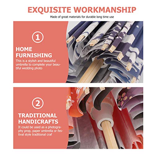 Valiclud 2Pcs Oil Paper Umbrella Rainproof Small Chinese Oiled Paper Umbrella Parasol Vintage Japanese Decorative Hanging Umbrella For Home Shop Store Umbrella Decoration #TOP5