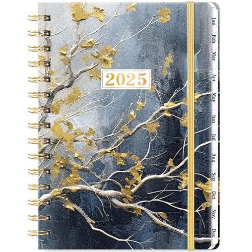Image of 2025 Planner - Weekly & Monthly Planner 2025, Jan. 2025 to Dec. 2025, 6.4" x 8.5", Calendar 2025 Planner with Sturdy Metal Ring, Elastic Closure, 12 Monthly Tabs, Back Pocket
