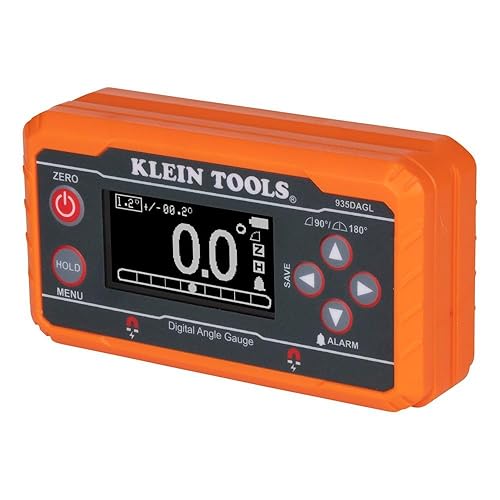 Klein Tools 935DAGL Nivel Digital de Ángulo Buscador con Ángulos Programables, Mide Rangos de 0 - 90 y 0 - 180 Grados o Rangos de Eje Dual Bullseye