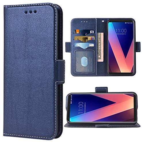 WWAAYSSXA Wallet Case for LG V35 ThinQ V30 Plus Women Men Dark Blue