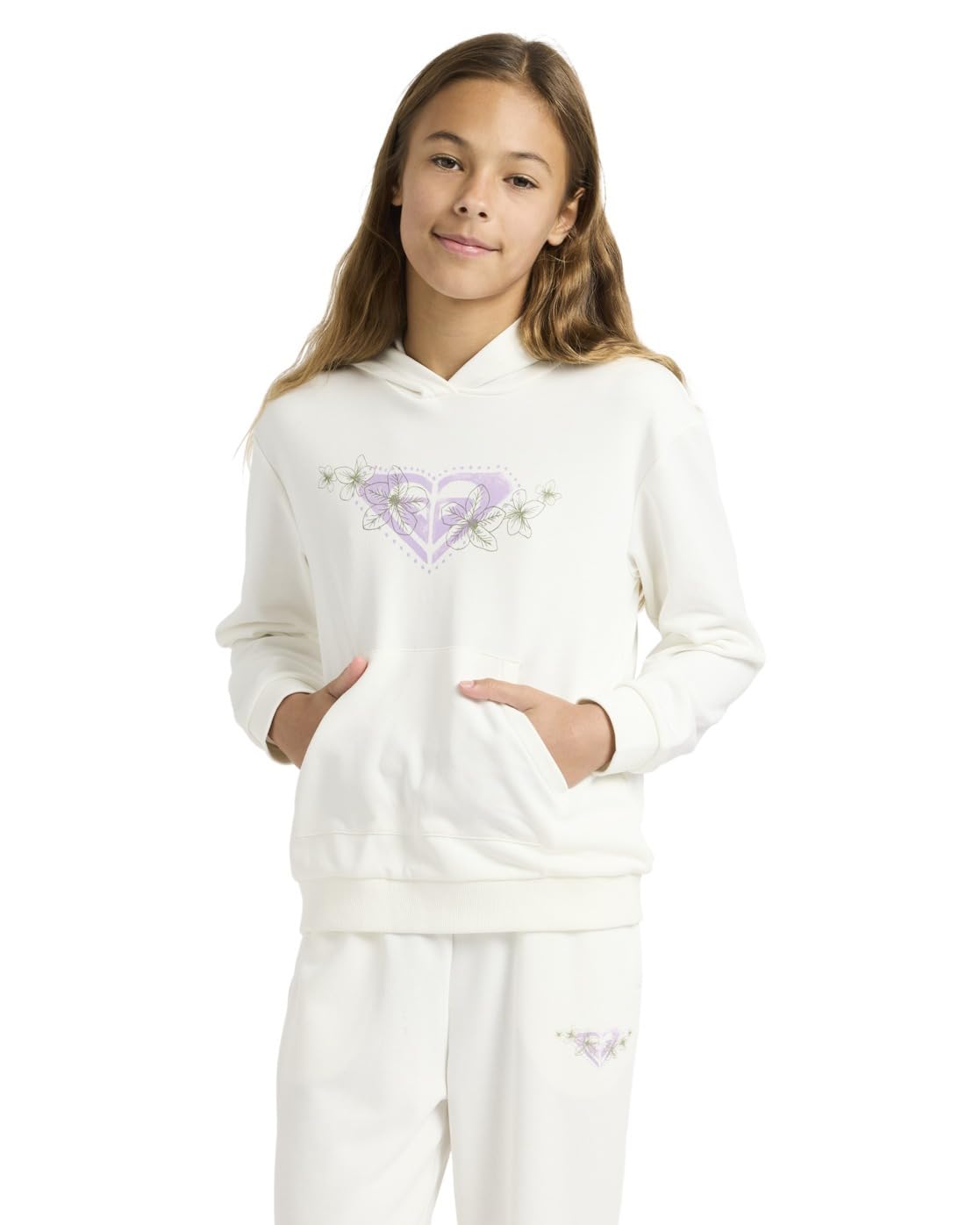 Roxy Fleece sweater SURF FEELING HOODIE TERRY Girls White