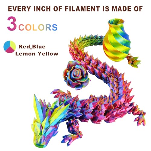 Image of Goto Guard Silk PLA Filament Tricolor Filament of Red Blue& Yellow, Rainbow 3D Printing Filament 1.75mm, Multicolor Filament for 3D Printer, 3D Printer Filament Tricolor Coextrusion PLA 1KG(2.2lbs)