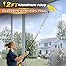 18FT High Reach Window Squeegee with Extension Pole, 2 in 1 Window Washing Kit with 3-Stage Telescopic Pole & Rotatable Head, No-Ladder Window Cleaner for High Window, Solar Panel, RV & Outdoor Glass