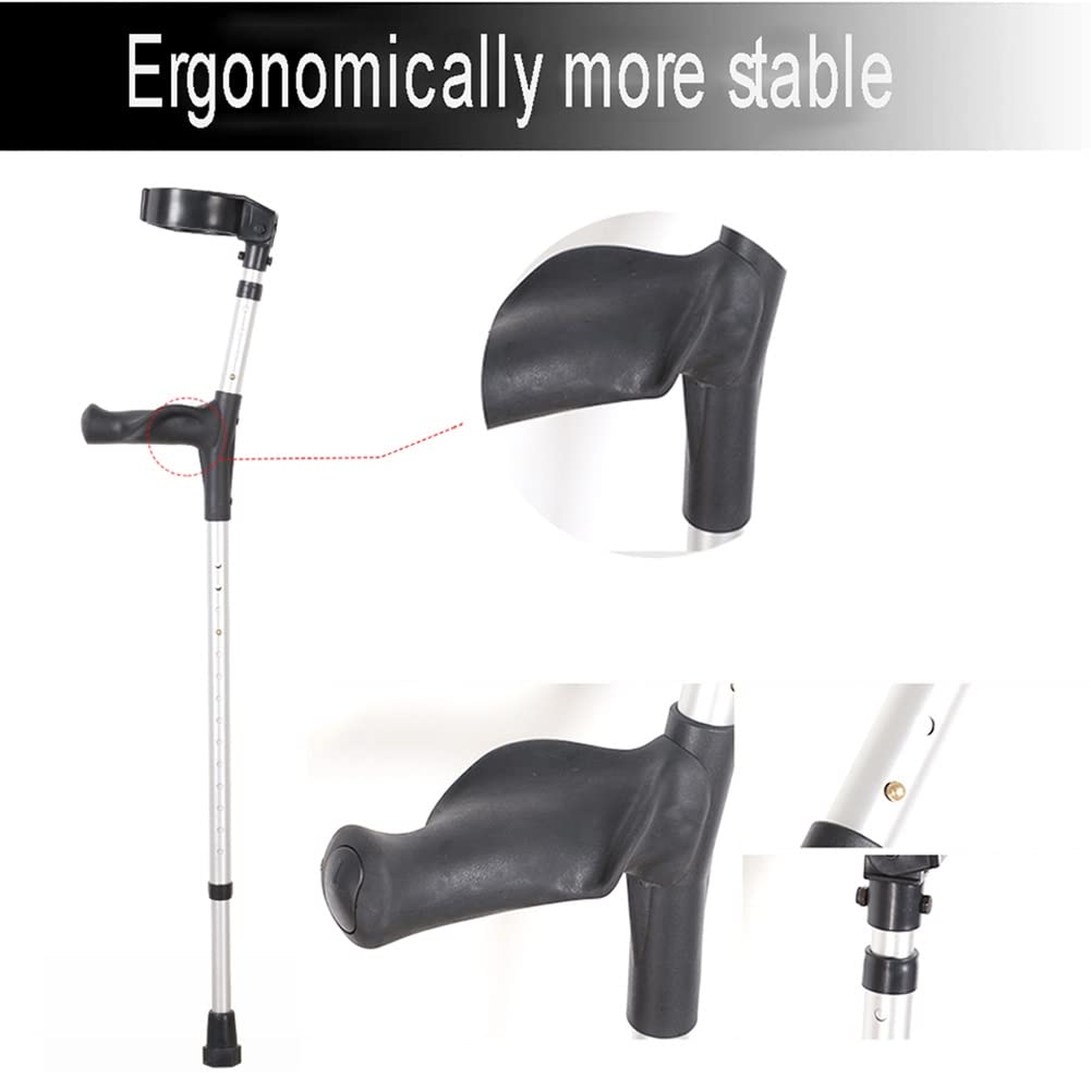 Muletas Ortopédicas para Adultos, Muletas Ligeras de Aluminio con Ergonómicas Empuñadura(x2 uds), Regulables Altura