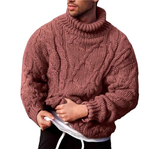 Men's Fashion Hoodies & Sweatshirts, Mens Sweater Turtleneck Cable Knit Pullover Sweater Casual Twist Textured Sweaters