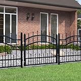 Questo cancello, elegante e di alta qualità, è verniciato a polvere per proteggerlo dalla ruggine e dalla corrosione, il che lo rende un punto di ingresso ideale per la recinzione del vostro giardino o cortile.