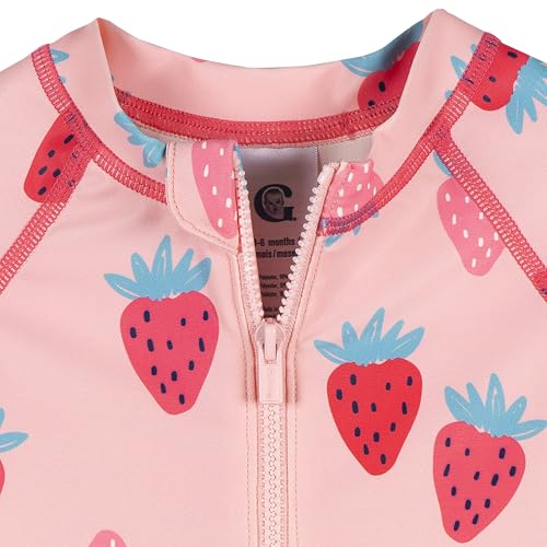 Image of Gerber Baby Girls' & Toddler Long Sleeve One Piece Rashguard Swim Romper