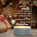Mothers Day Gifts for Grandma from Grandson Granddaughter, Grandma Birthday Gifts Night Light, Best Grandma Gifts for Mother's Day, Birthday, Acrylic Night Lamp Gifts for Grandma, Grandmother