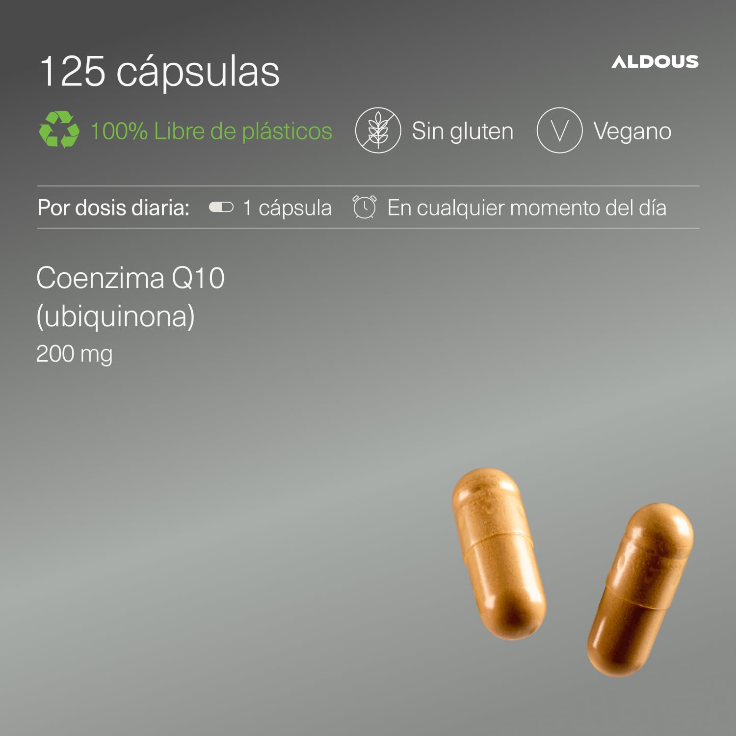 Coenzima Q10 200mg Vegana - Para +4 meses - Q10 Coenzima Ubiquinona - Coq10 Fermentada Naturalmente - Energía Celular y Reducción del Cansancio - Antioxidante, Antiedad - Aldous