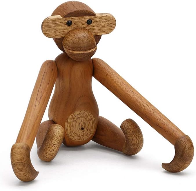 JoyMall Teak Monkey Decorations for Home,Wooden Hanging Monkey Doll Figurine Teak Wood Animal Statues Home Decoration (Monkey)