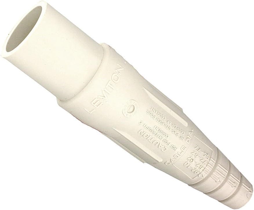 Leviton 16D24-UW 16-Series Taper Nose, Male Plug Contact, Detachable, Cam-Type connector with Double Set Screw Termination, White