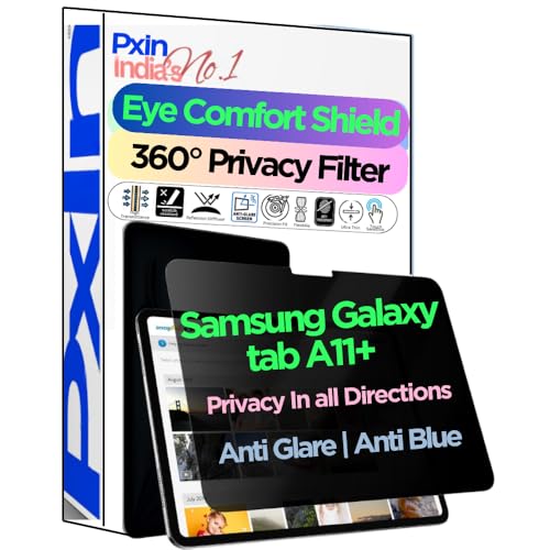 Image of Pxin Tablet Privacy Guard compatible with samsung Galaxy tab A11+ | Privacy screen protector | Anti Glare | Anti Spy Screen | Reduces blue light | 360 degree Privacy Screen | Eye Protection