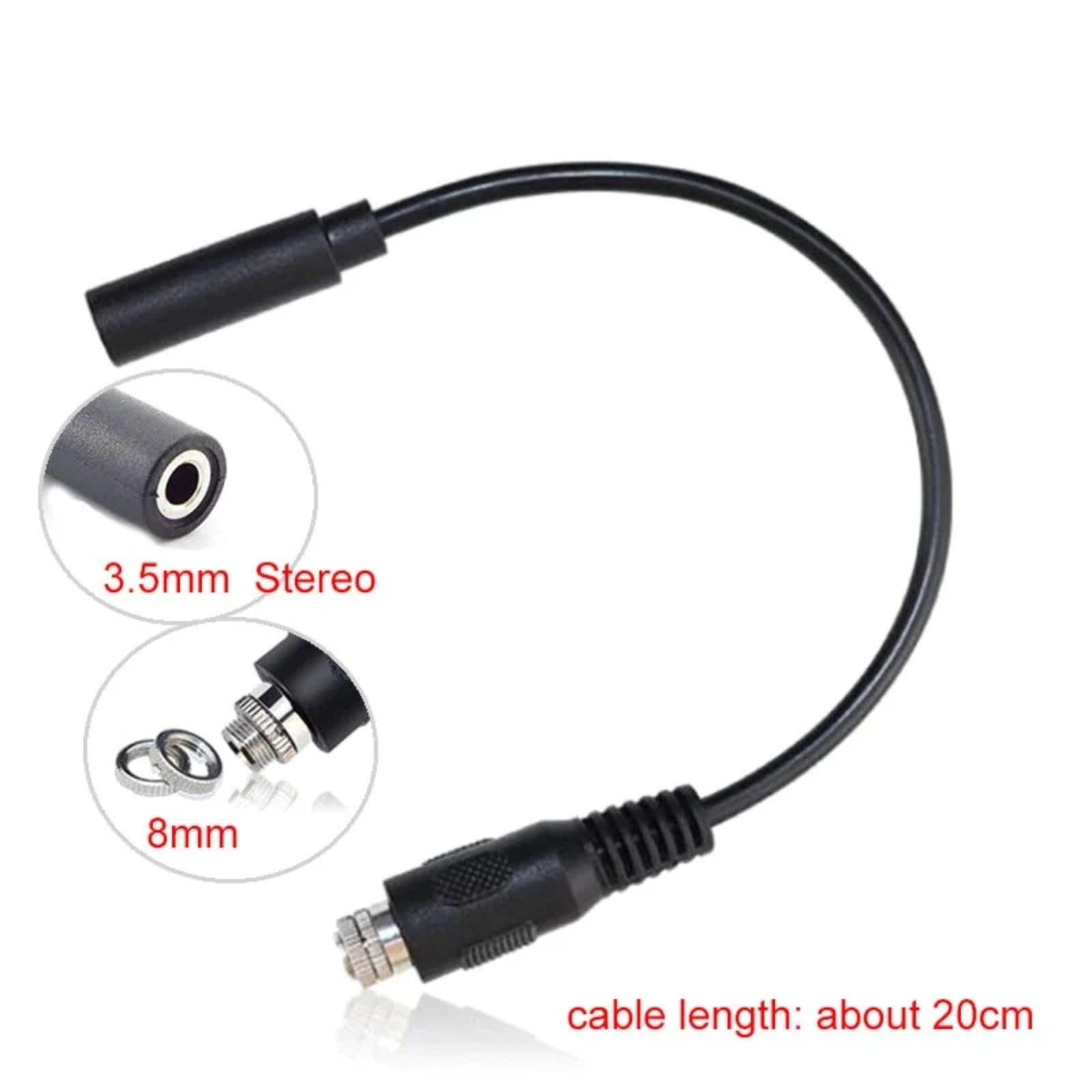 YSJJZRL AUX 3.5 mm Male/Female to Female Locking Nut Panel Mount Cable Car Stereo Audio Adapter Converter Cord (Nut to Nut-20cm)