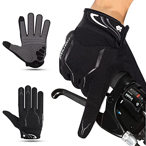 Neusky Fahrradhandschuhe für Männer & Frauen, Radsporthandschuhe Mountainbike Handschuhe Trainingshandschuhe, Ideal Touchscreen Handschuhe für Rennrad, MTB, Fitness(Schwarz-Grau,M) Cover