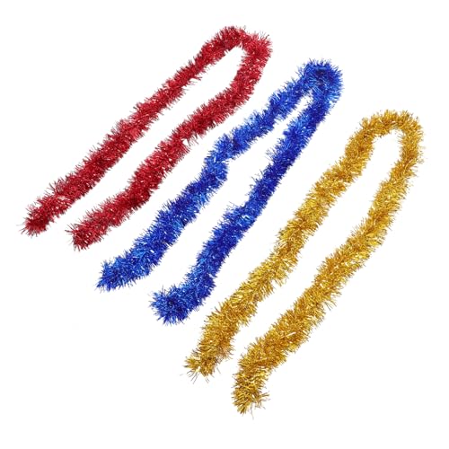 Cabilock 3 Pezzi Ghirlanda Decorativa Lametta Colorata da Metri Striscia Pendente Versatile per Matrimoni Feste e Decorazioni Sfondo Blu