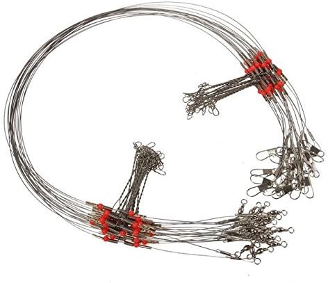 BADASS SHARKS 20-Pack Wire Leader Rigs, 70 cm, 90 lb