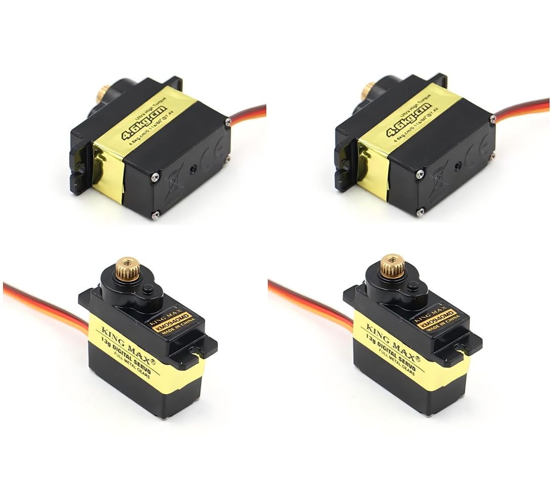 KM0940MD Digitaler Metall-Servo-Eisenkern, wasserdicht, 13 g, Ruderlenkung für RC-Flugzeuge, feste Flügel, DIY (4 Stück KM0940MD)