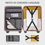 Carry On Luggage with TSA Lock, Carry on Suitcase 22x14x9 Airline Approved, Carry-on luggage with 360° Spinner Wheels, Hardside 20 Inch Lightweight Hard Shell Suitcase (Pink, 20-Inch) - Image 5