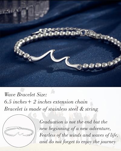Tarsus Graduation Gifts for Her, Through Waves of Life, Class of 2025, 8th Grade, High School, College, Masters Degree, Graduation Bracelet for Friend Daughter Sister Granddaughter...2