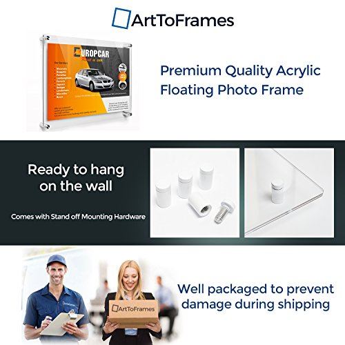 Arttoframes Floating Acrylic Frame For Pictures Up To 16X20 Inches (Full Frame Is 20X24) With White Standoff Wall Mount Hardware, Acrylic-109-16X20-73 #TOP2