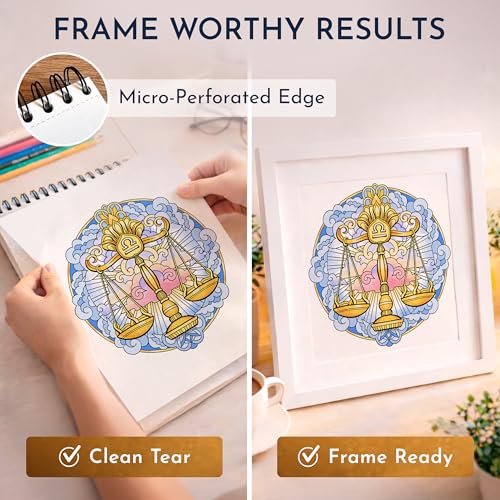 Image of Mandala Coloring Book for Adults - Spiral Bound, 50 Unique Designs, 180 GSM