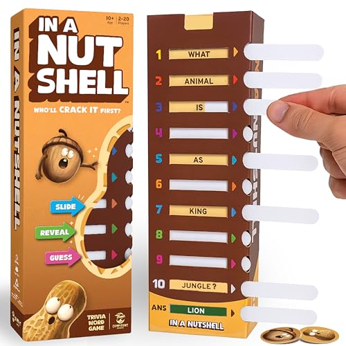 Image of CONFIDENT? in A Nutshell: Slide & Reveal Word Guessing Board Game with 450+ Questions - Fun Family Party Game for Kids & Adults, Ages 10+, 2-20 Players, 20 Minute Playtime