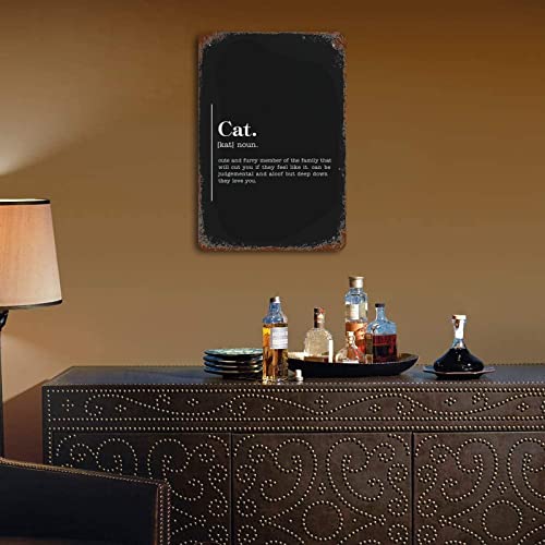 Wodevor Definition Noun Cat Metal Sign Funny Quote Saying Tin Plaque Plate Retro Vintage Metal Signs Funny Vintage Bar Decor Yard Signs 8"X12" #TOP5