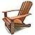 Outdoor Interiors CD3111 Eucalyptus Adirondack Chair and Built In Ottoman