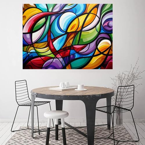 Peinture abstraite 80x120cm pour décoration murale moderne - 4