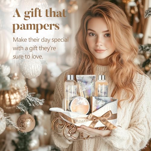 Gift Baskets for Women, Body & Earth Gift Set with Jasmine & Honey Scent Includes Bubble Bath, Hand Cream, Holiday Gift Baskets, Bath and Body Gift Sets for Women, Happy New Year Gifts - Image 5