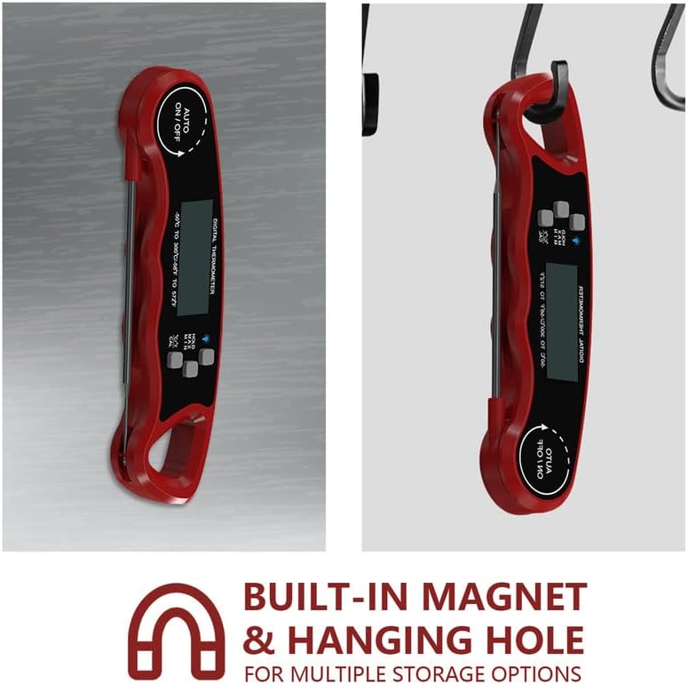 review Instant Read Meat Thermometer for Cooking and Grilling,Fast&Precise Waterproof Food Thermometer Digital for Kitchen,Roast Turkey,BBQ and Outdoor Grilling with Calibration,Foldable Probe and Magnet