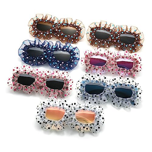laureles 2023 Fashion Polka Dot Organza Sunglasses Women Men Punk Party Sun Glasses Y2k Goggle Female4