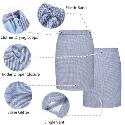 Women's Business Skirt Suit 2 Piece Set Plaid Houndstooth Blazer Pencil Skirt for Women4