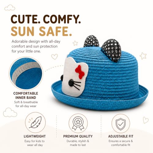 Image of VRITRAZ Baby Boy's and Girl's Kids Children Cute Printed Cartoon Gift Summer Fancy Dress Straw Fasion Hat Cap 1