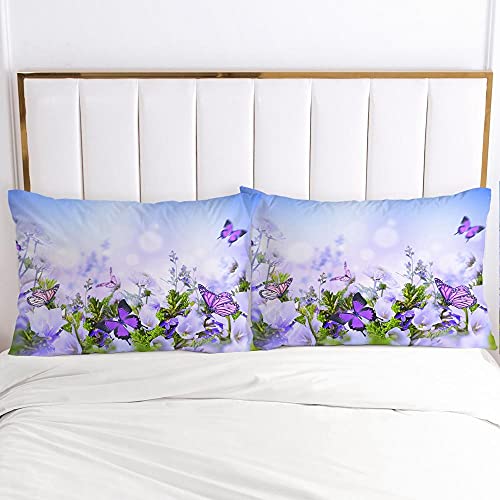 XBNGDF Parure Copripiumino Singolo Farfalla Fiori