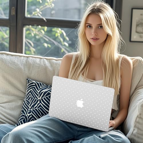 BlHMCASE Compatível com MacBook Pro 14 polegadas 2025-2021 M4 M3 M2 M1 A3112 A3185 A3401 A2918 A2992 A2779 A2442, capa rígida protetora de bolinhas com coração fofo para Mac Pro 14