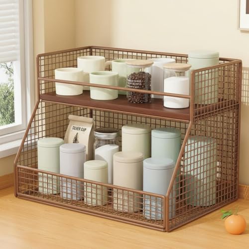 Estante de alambre解决空间不足 垂直设计木质收纳架 café 30cm 6