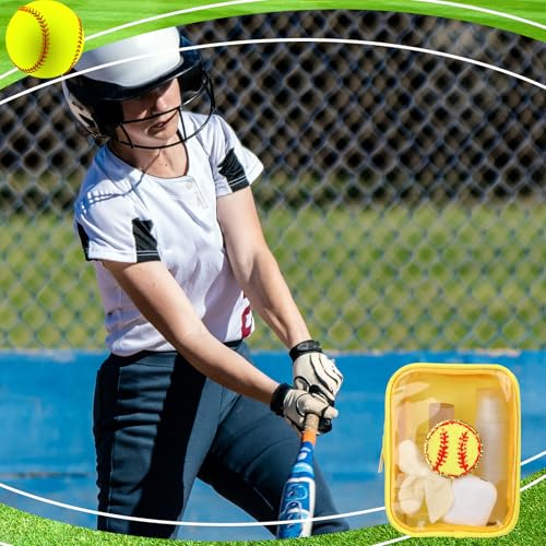 Reginary 12 Pcs Softball Party Favors Clear Softball Makeup Bag with Chenille Patch Portable Cosmetic Bag for Team Gifts Waterproof Travel Size by Reginary - Image 5