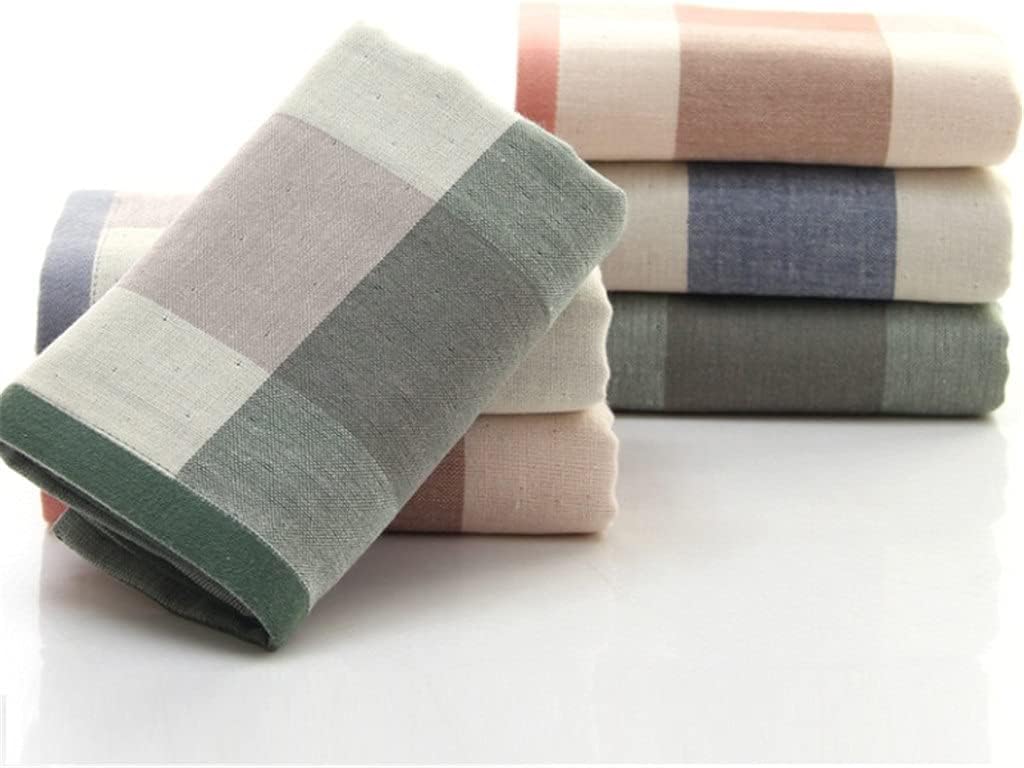 Cotton Fashion Towel Soft Hand Washing Plaid Cotton Gauze Towel Gift Face Towel(E)