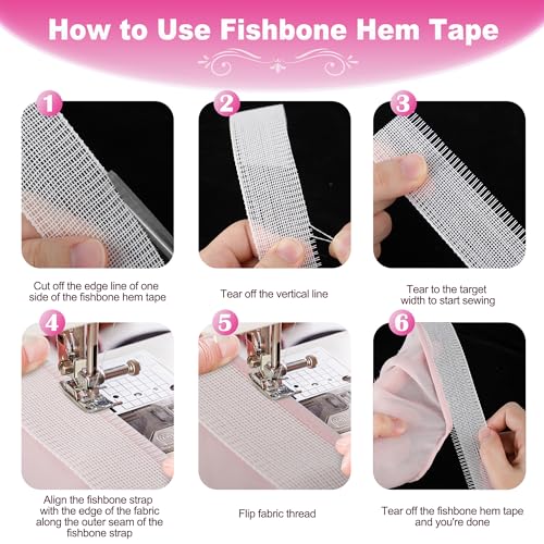4 yards hemming guide for sewing fishbone tape for narrow hem and curved hem sewing tool for skirts dresses fishbone boning lining reusable boning strip seam s ewing guide for clothing hemmer tool