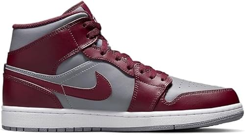 NIKE Herren Air Jordan 1 Mid Sneaker, Team Red Grey White, 46 EU