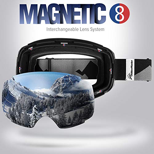 OutdoorMaster Ski Goggles PRO Frameless, Interchangeable Lens 100