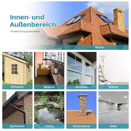 5000g Transparenter Wasserdichter Beschichtungsmittel, SCNK Klares Wasserdichtes Dichtmittel, Innen und Außen Dichtmasse Wasserdicht Leck Wasserdichter Universalabdichtung Unsichtbare Wasserdichtes